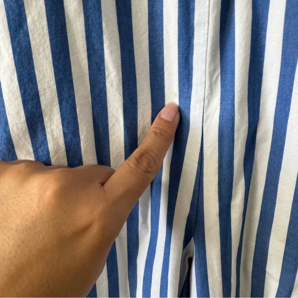 J.Crew Blue White Stripe Halter Jumpsuit‎ Coastal Nautical Size 2
